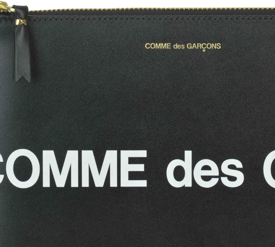 Comme des Garçons pochette con maxi logo Zwart