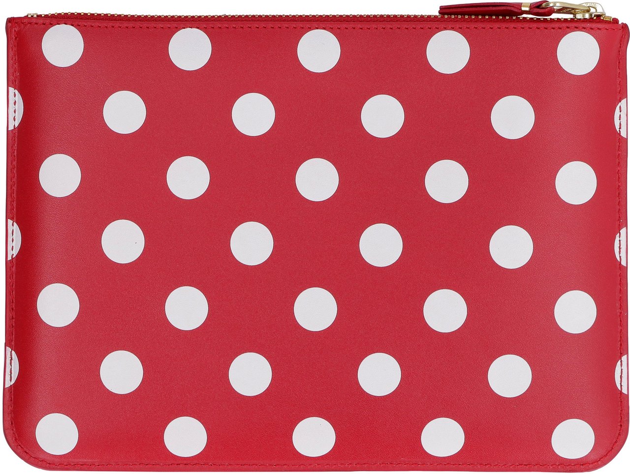Comme des Garçons Logo detail flat leather pouch Rood