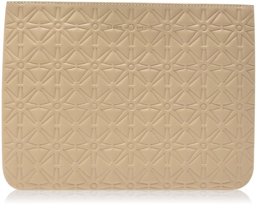 Comme des Garçons Embossed Logo Zip Pouch Wallet Wit