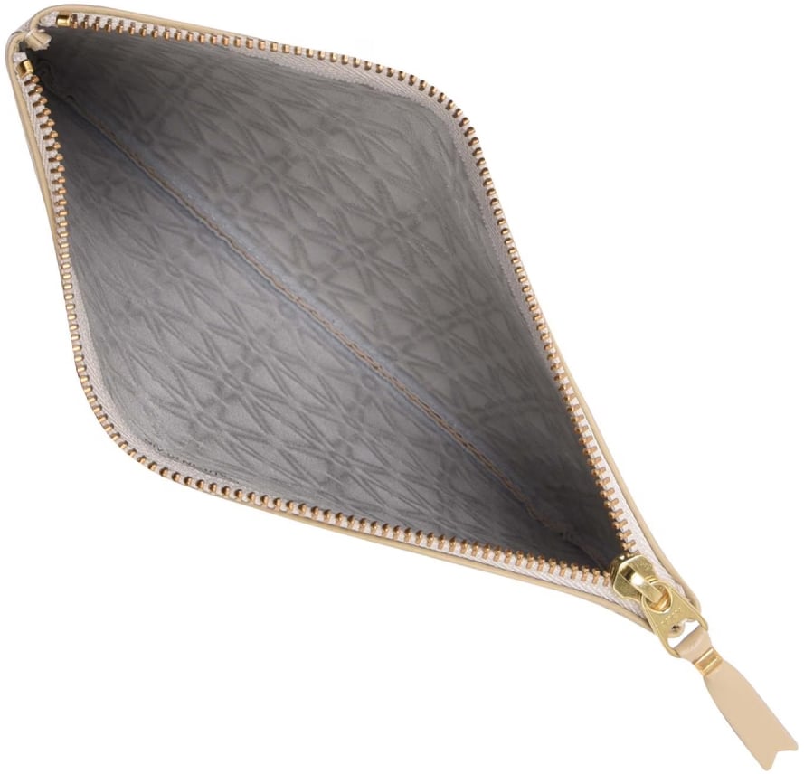 Comme des Garçons Embossed Logo Zip Pouch Wallet Wit