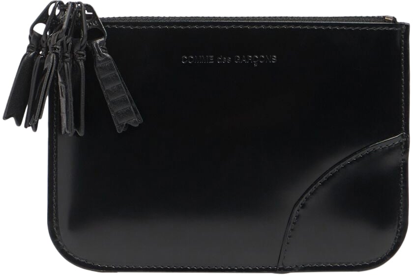 Comme des Garçons Card holder in black leather Zwart