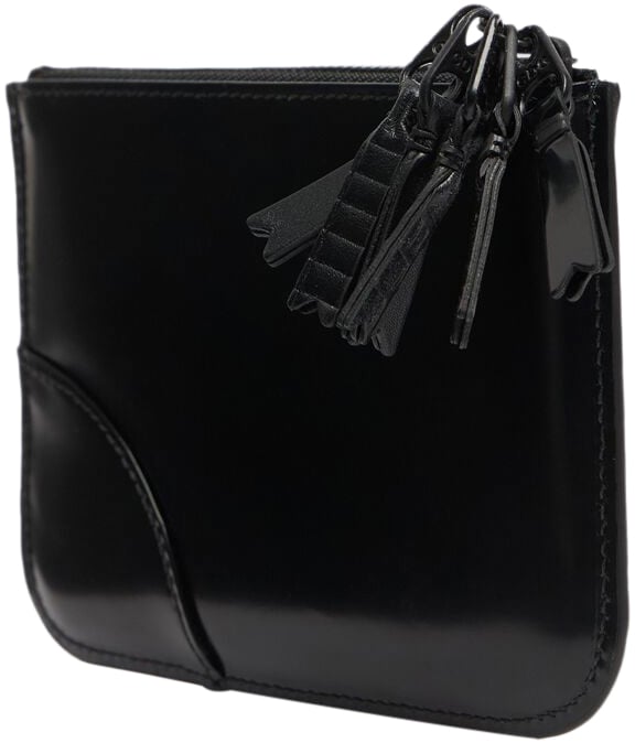 Comme des Garçons Card holder in black leather Zwart