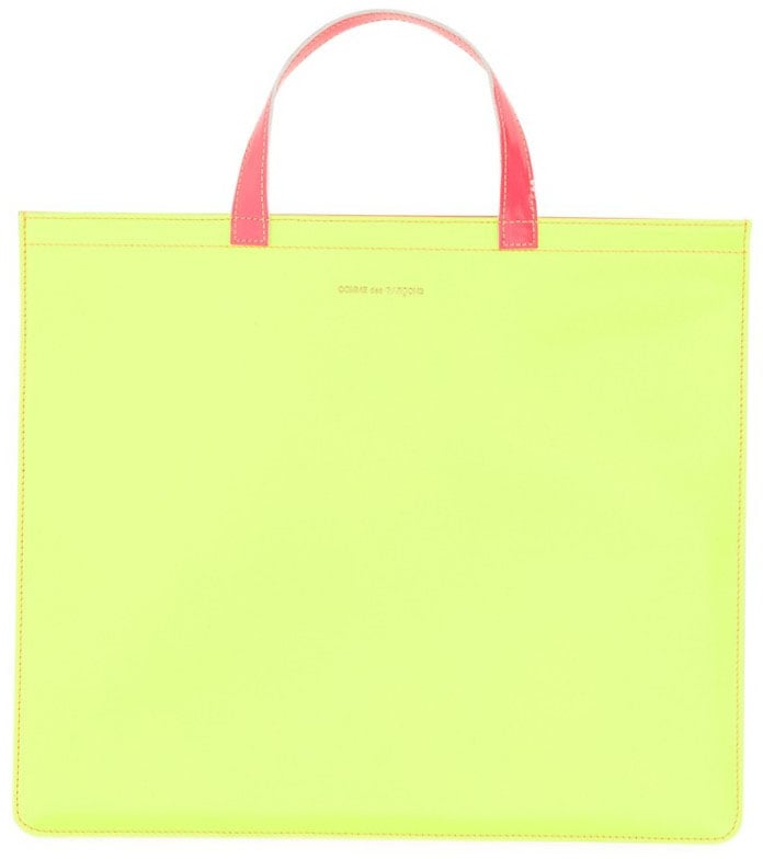 Comme des Garçons Super Fluo Leather Tote Bag Geel