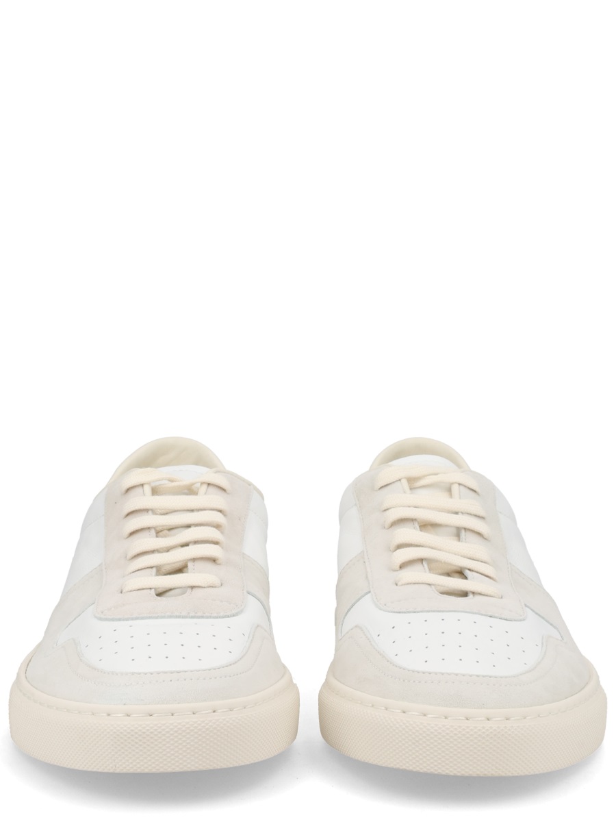 Common Projects White Bball Suede Overlays Low-Top Sneakers Wit