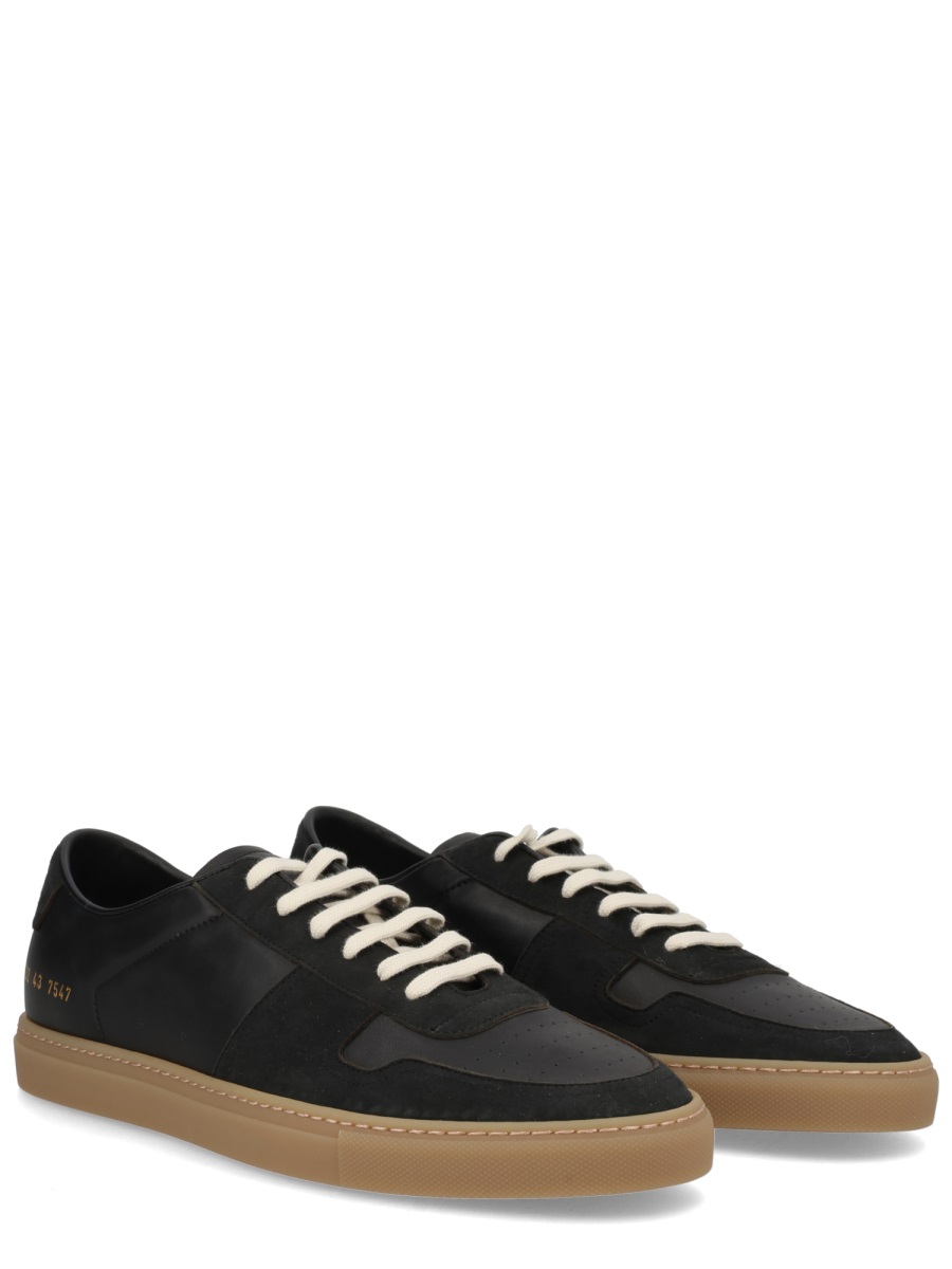 Common Projects Black Bball Suede Accents Low-Top Sneakers Zwart