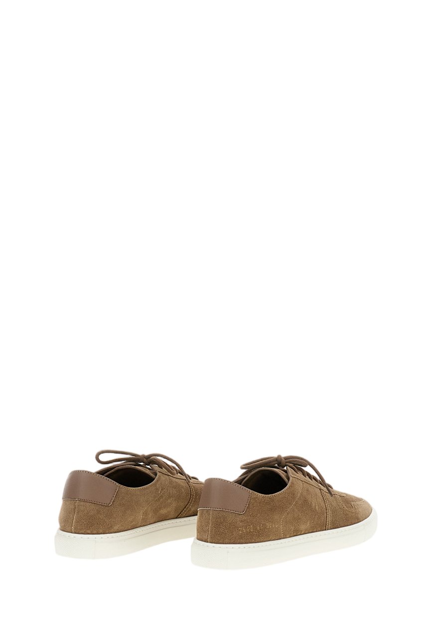 Common Projects Beige Suede Low-Top Sneakers with Lace-Up Closure Bruin