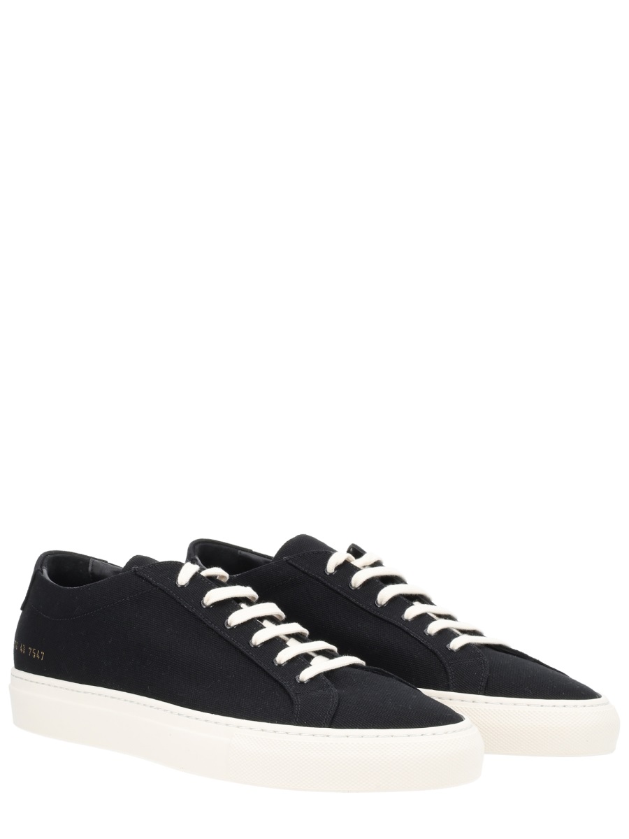 Common Projects Black Achilles Cotton Low-Top Sneakers Zwart