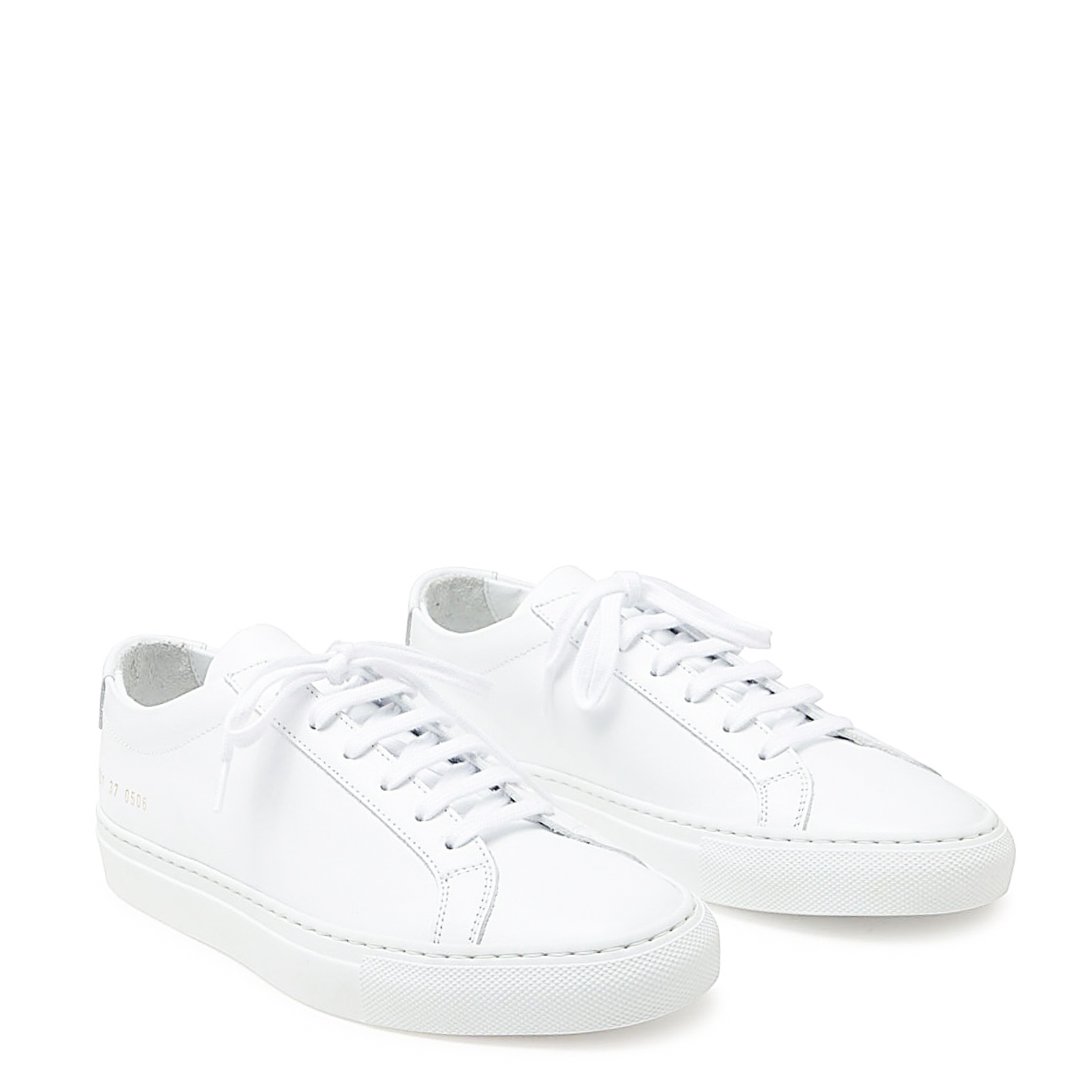 Common Projects White Achilles Leather Low-Top Sneakers Wit