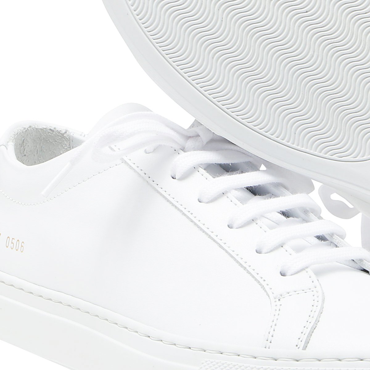 Common Projects White Achilles Leather Low-Top Sneakers Wit