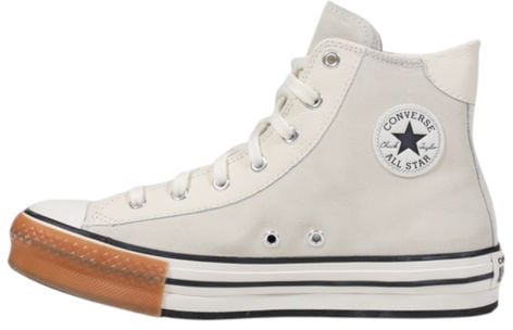 Converse Cream Leather High Top Sneakers Beige