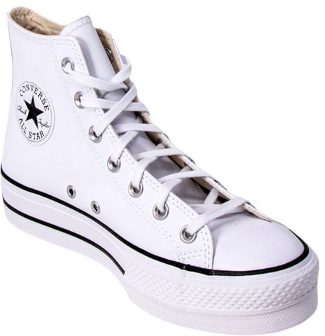 Converse White Polyethylene Platform Sneakers Wit