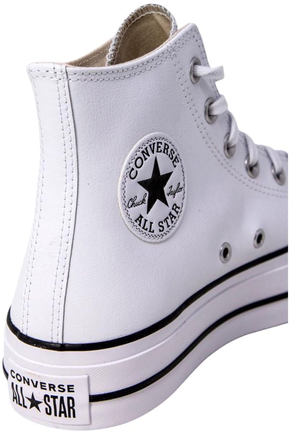 Converse White Polyethylene Platform Sneakers Wit