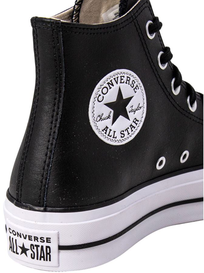 Converse Black Polyethylene Platform Sneakers Zwart