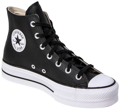 Converse Black Polyethylene Platform Sneakers Zwart