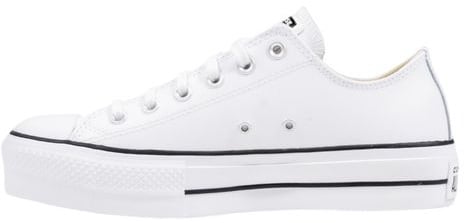 Converse White Leather Platform Sneakers Wit