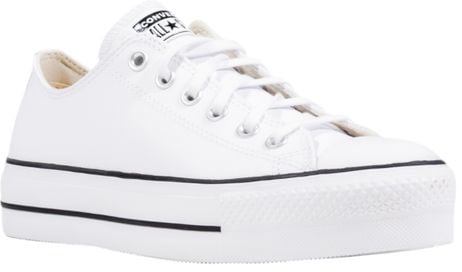 Converse White Leather Platform Sneakers Wit