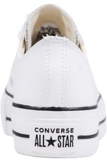 Converse White Leather Platform Sneakers Wit