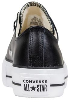 Converse Black Leather Low Top Sneakers Zwart