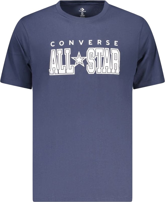 Converse Blue Cotton Men's T-Shirt Blauw