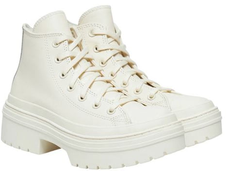 Converse White Recycled Leather High Heel Pumps Wit