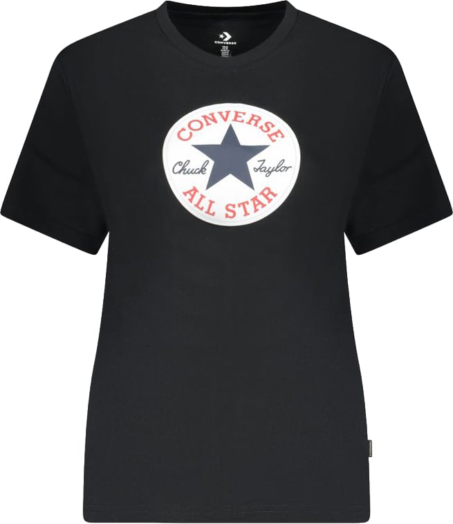 Converse Black Cotton Women's T-Shirt Zwart