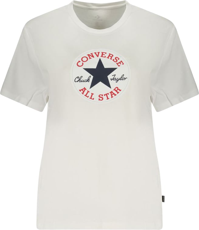 Converse White Cotton Womens T-Shirt Wit