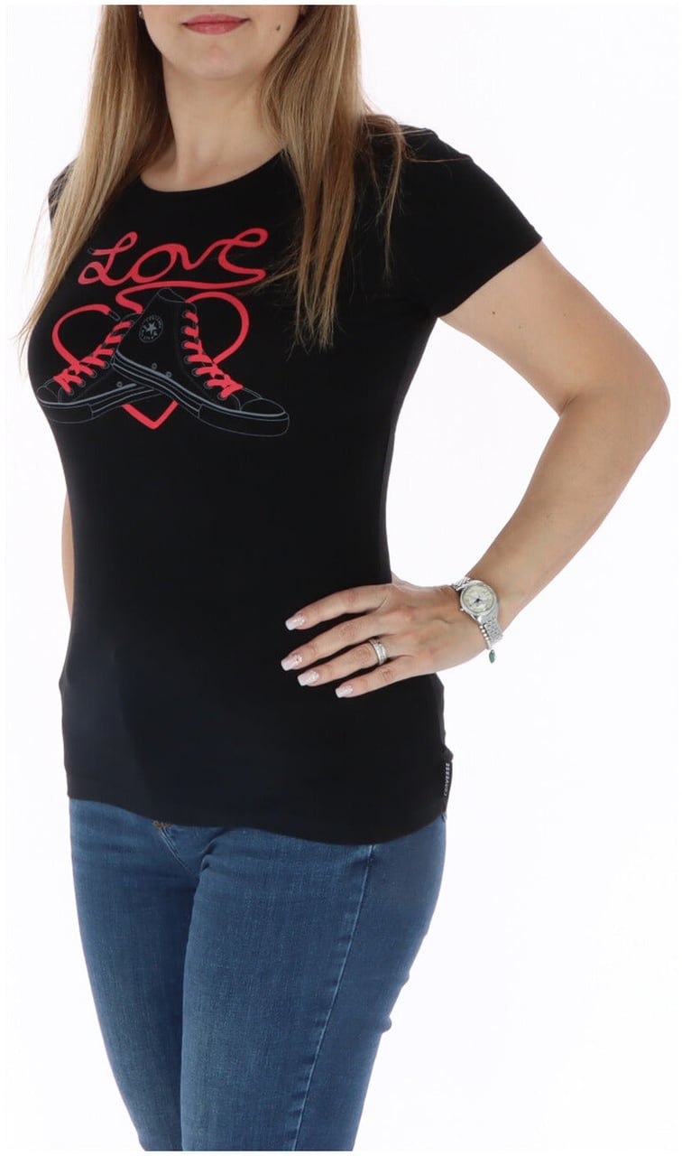 Converse Women T-Shirt Zwart