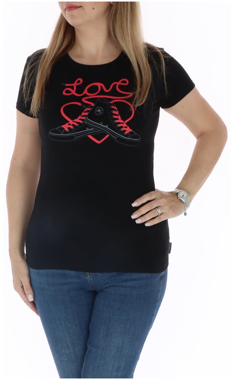 Converse Women T-Shirt Zwart