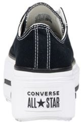 Converse Black And White Fabric Platform Sneakers Zwart