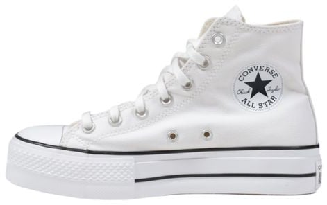 Converse White Polyester Platform Sneakers Wit