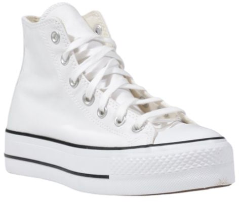 Converse White Polyester Platform Sneakers Wit