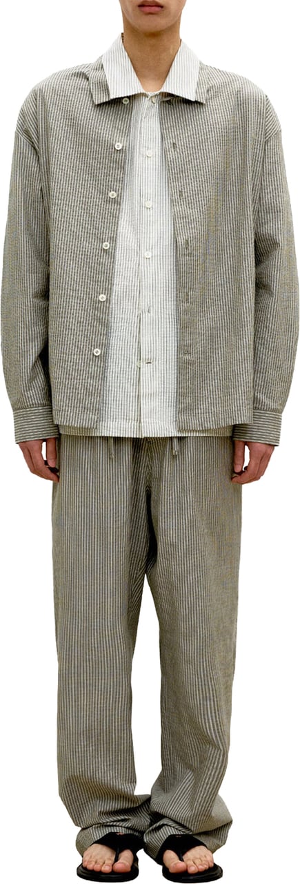 Coor Camicia Louge Stripe Cotton Khaki Bruin
