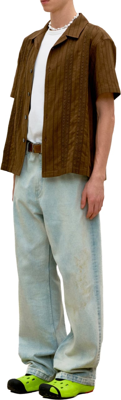 Coor Camicia SS Guayabera Marrone Bruin