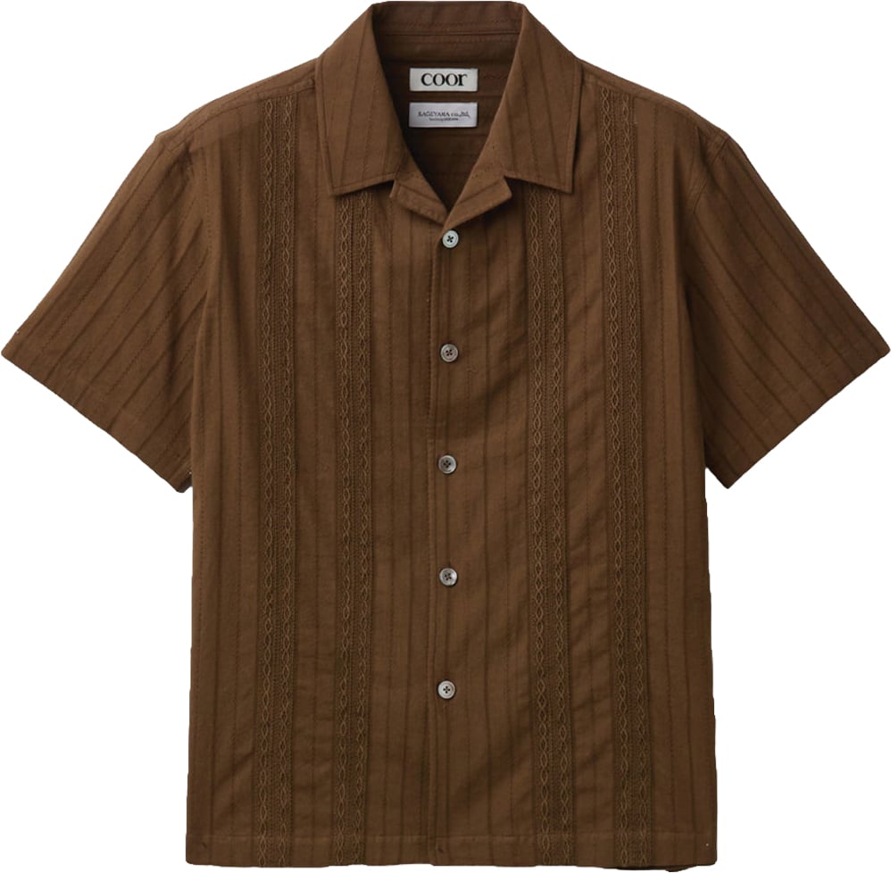 Coor Camicia SS Guayabera Marrone Bruin