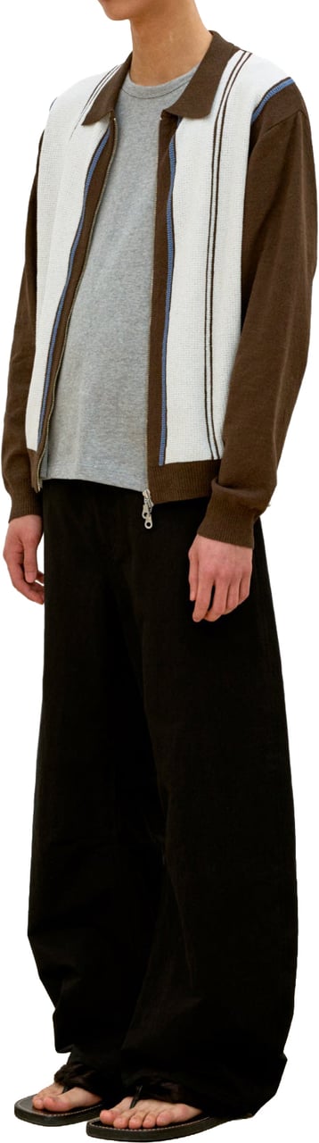 Coor Pantalone Deep Curved Cotton Blend Nero Zwart