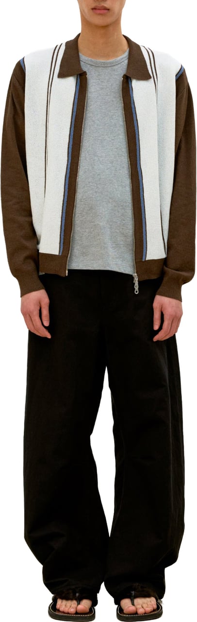 Coor Pantalone Deep Curved Cotton Blend Nero Zwart
