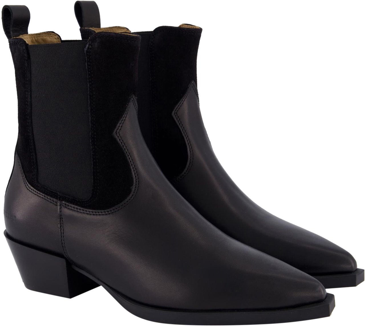 Copenhagen Dames Leather Mix Booty Zwart