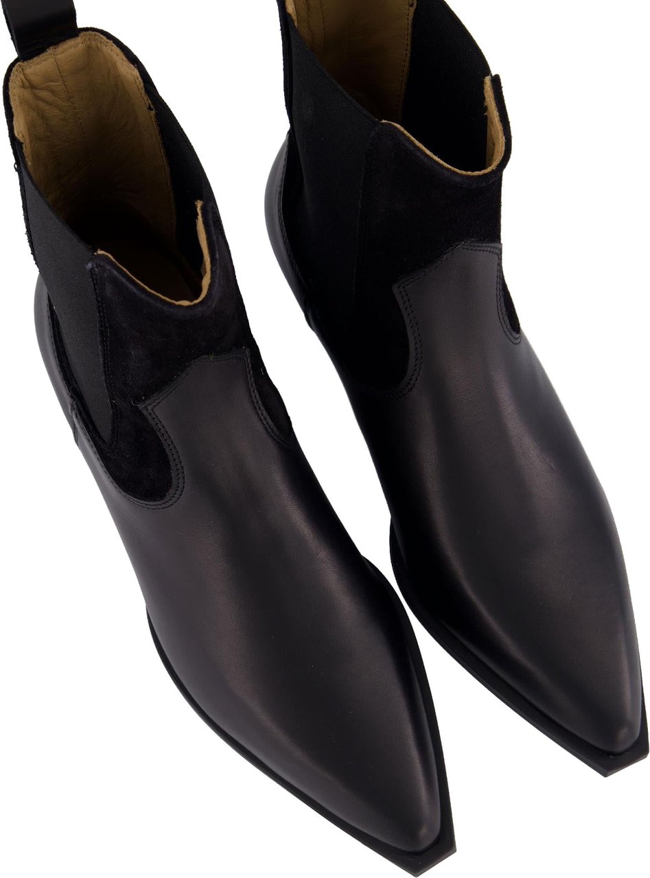 Copenhagen Studios Dames Leather Mix Booty Zwart