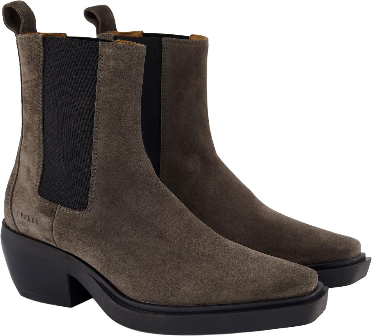 Copenhagen Studios Dames Waxed Nabuc Off Black enkellaarsjes Grijs
