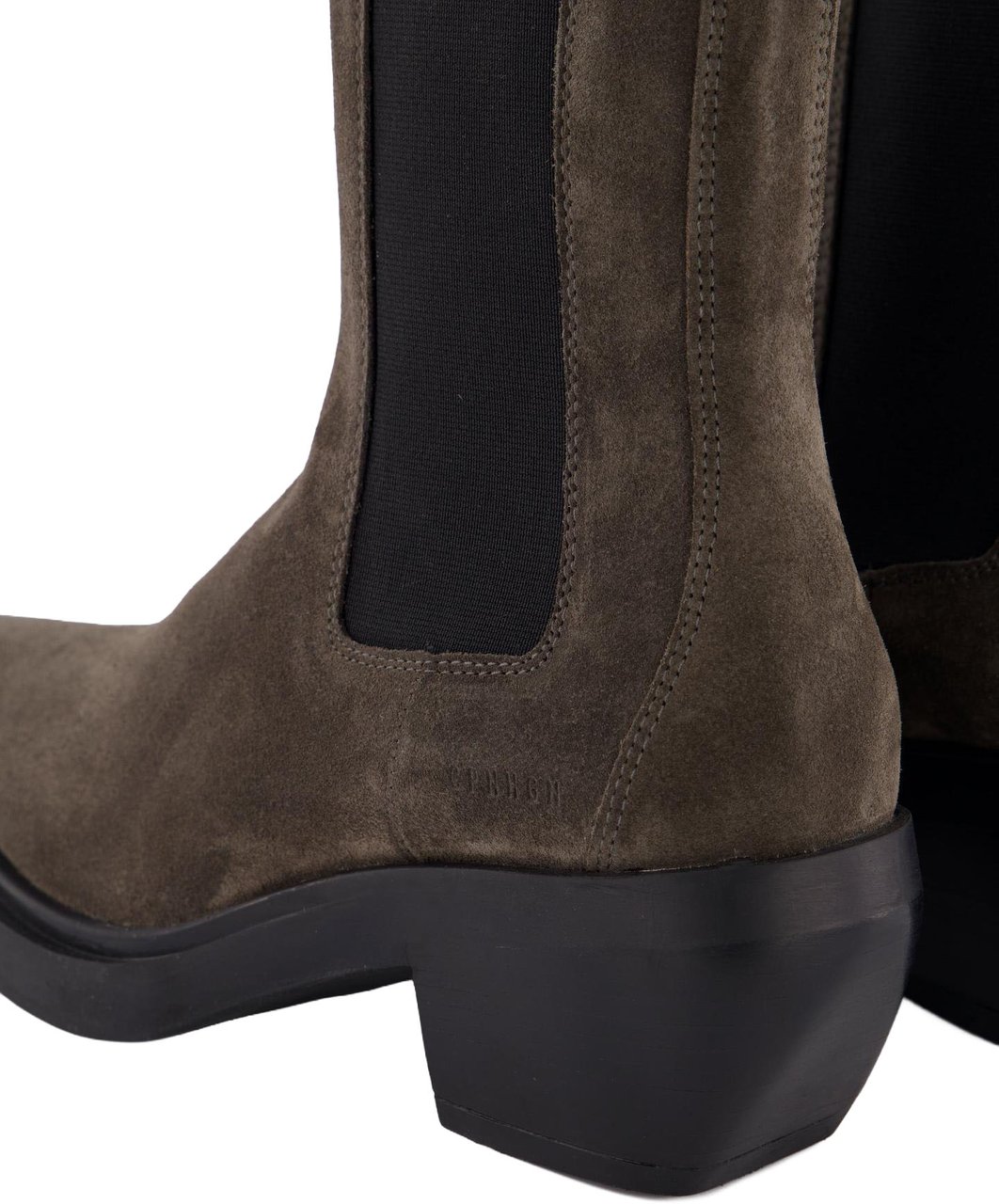 Copenhagen Studios Dames Waxed Nabuc Off Black enkellaarsjes Grijs