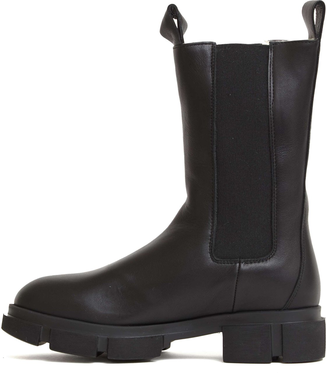 Copenhagen Chelsea Boot Pelle Nera Con Teddy Interno Zwart
