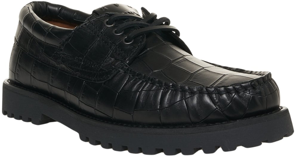 Copenhagen Lace-up shoes in croco look Zwart