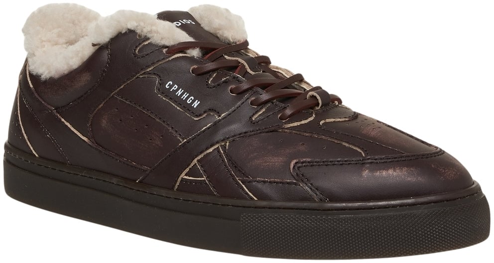 Copenhagen Leather sneakers with fur Bruin