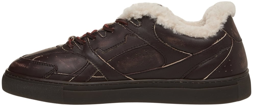 Copenhagen Leather sneakers with fur Bruin
