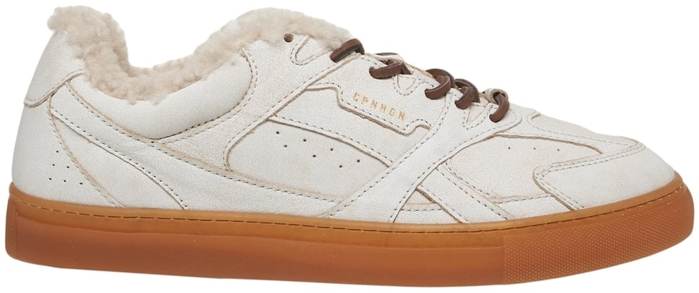 Copenhagen Leather sneakers with fur Wit