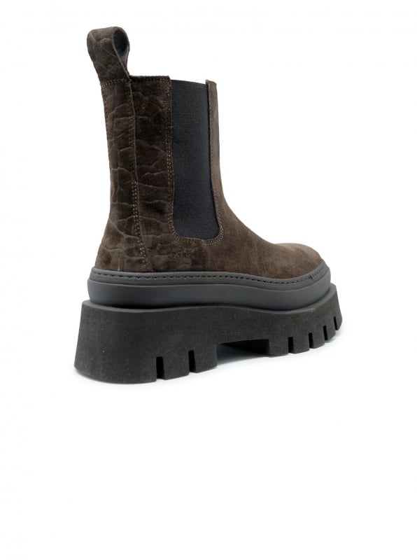 Copenhagen COPENHAGEN F5CPH686 CROCO SUEDE CHOCOLATE CHELSEA BOOTS Bruin