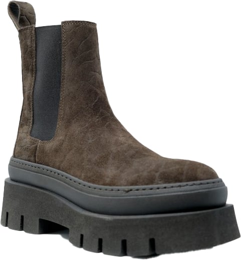 Copenhagen COPENHAGEN F5CPH686 CROCO SUEDE CHOCOLATE CHELSEA BOOTS Bruin