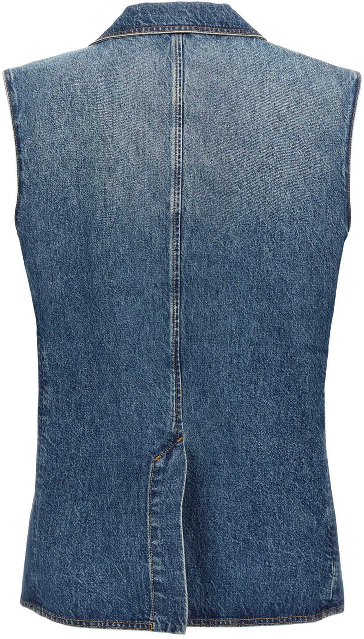 Coperni Blue Cotton Sleeveless Jacket Blauw