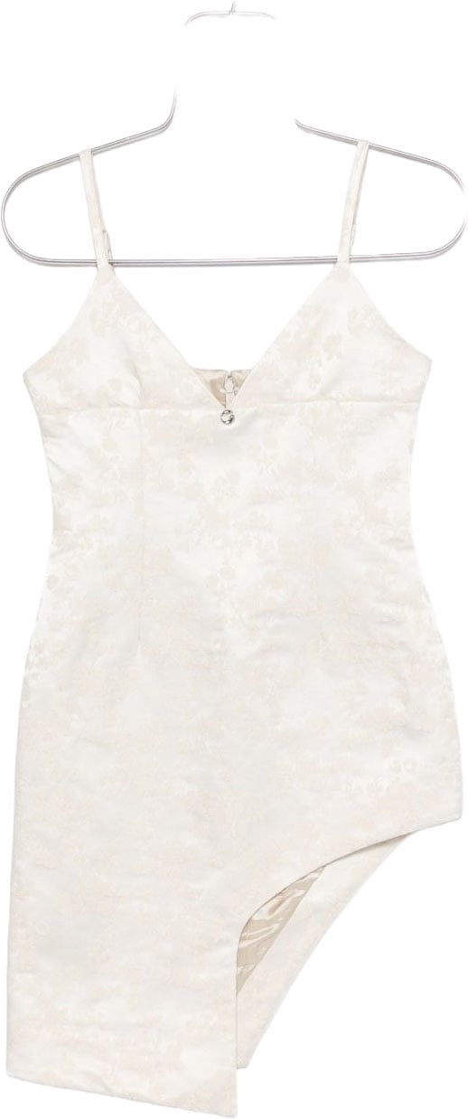 Coperni Mini Dress with Floral Jacquard Pattern Neutraal