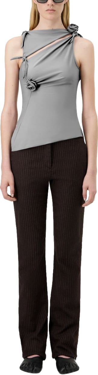 Coperni Asymmetrical Grey Tank Top Wit